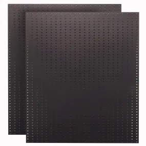 (2) 24 In. W x 48 In. H x 1/4 In. D Custom Painted Jet Black Heavy Duty Tempered Round Hole Pegboards