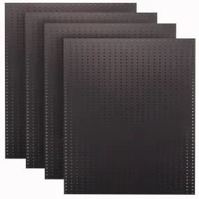 (4) 24 In. W x 48 In. H x 1/4 In. D Custom Painted Jet Black Heavy Duty Tempered Round Hole Pegboards