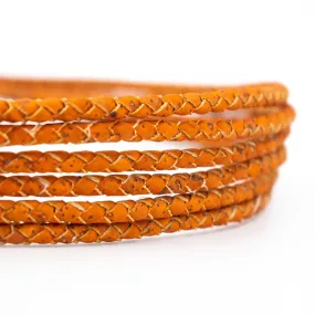 4mm round Orange Braided Cork Cord COR-382(5meters)