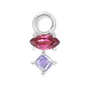 Astrid Marquise Rhodolite Silver Charm