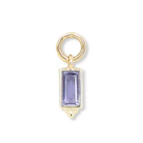 Baguette Iolite Gold Charm