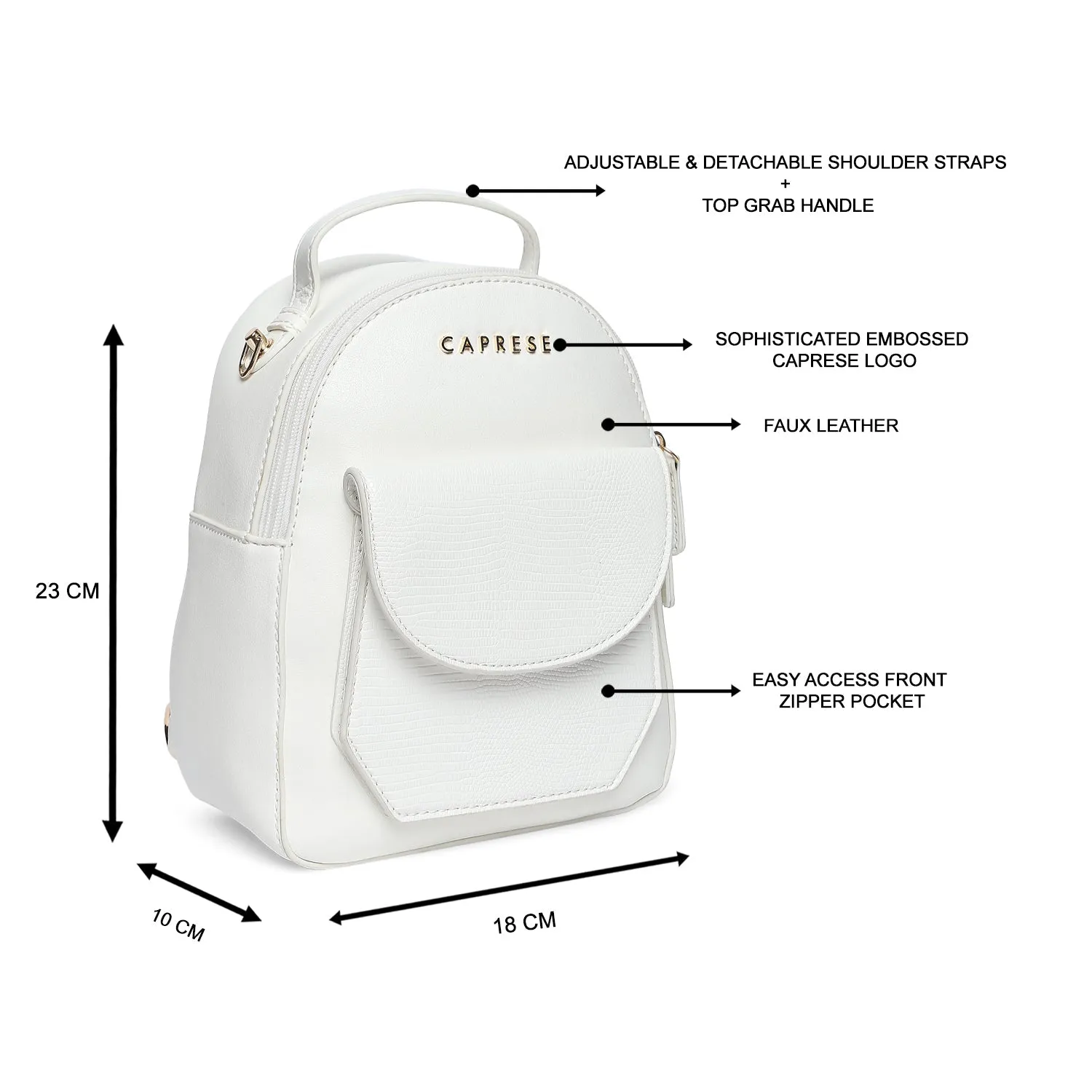 Caprese Alyona Backpack Small White