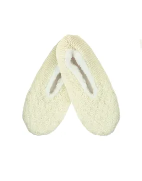 Crochet Sherpa Lined Slipper - Cream