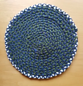 Handmade Coaster Blue Green and White