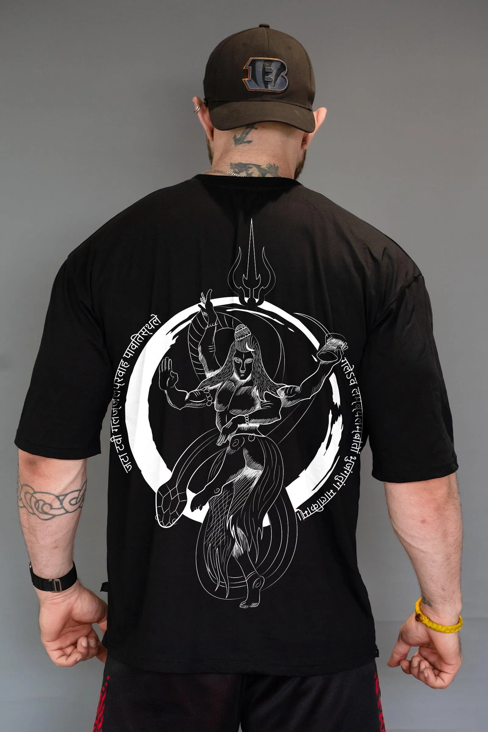 Lord Shiva Tandava Stotra Oversized T-shirt (Black)