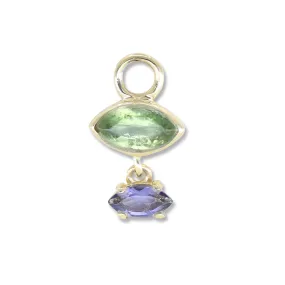 Mila Apatite and Iolite Gold Charm