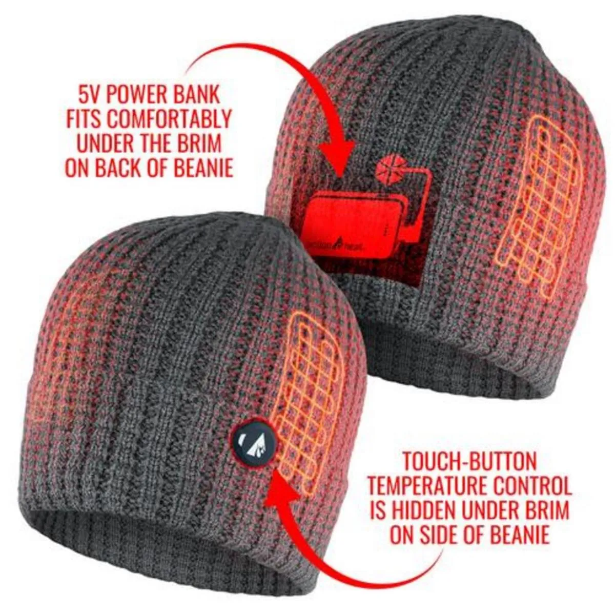 Open Box ActionHeat 5V Battery Heated Waffle Knit Hat