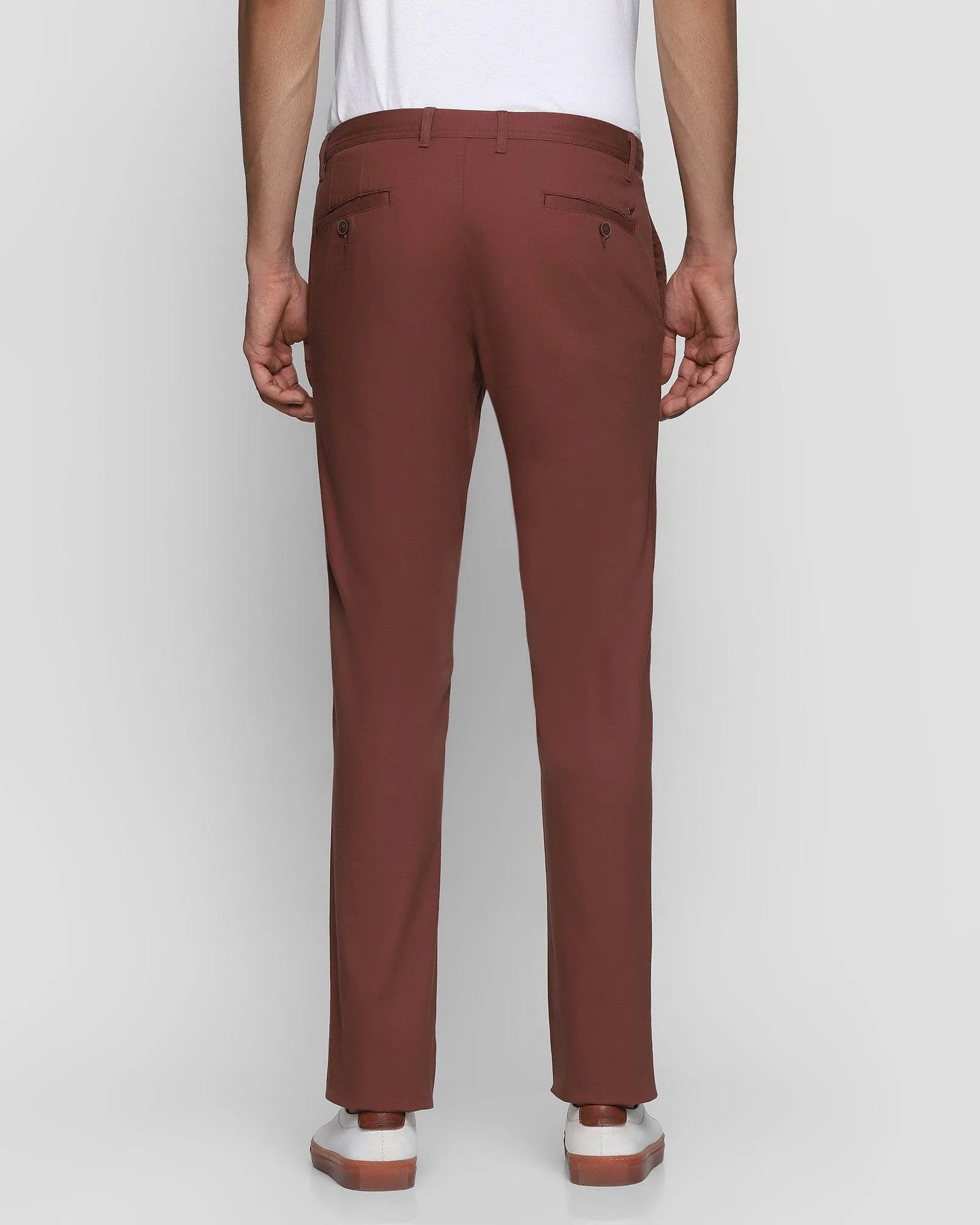 Slim Fit B-91 Casual Rust Textured Khakis - Dan