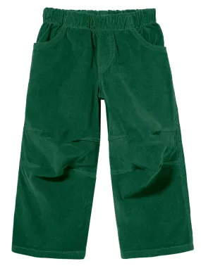 Soft Stretch Cord Pants With Knee Articulation - Matching Stitch | Forest Green