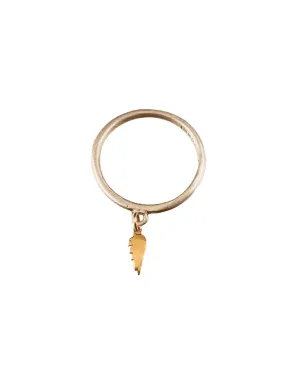 Sterling & 14K Gold Tiny Angel Wing Charm Ring